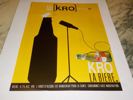 ANCIENNE PUBLICITE MI KRO  BIERE KRONENBOURG 1997 - Alcools