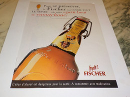 ANCIENNE PUBLICITE PETIT BOUT DE CAOUTCHOUC BIERE  D ALSACE LA FISCHER 1997 - Alcools