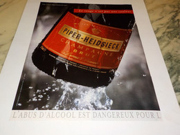 ANCIENNE PUBLICITE CHAMPAGNE PIPER HEIDSIECK 1997 - Alcools