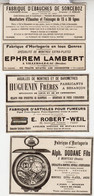 3 RARES PUBS SUR PAPIER - 1907 - HORLOGERIE - MONTRES - ALPH. DODANE - EPHREM LAMBERT - ROBERT-WEIL -  VINTAGE - Montres Anciennes