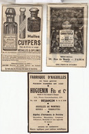 3 RARES PUBS SUR PAPIER - 1907 - HORLOGERIE - MONTRES - HUGUENIN - BESANCON - HUILES CUYPERS - CHRISTOFLE  -  VINTAGE - Montres Anciennes
