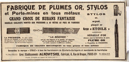 RARE PUB SUR PAPIER - 1907 - FABRIQUE DE PLUMES OR STYLOS - ETOILE - ETABLISSEMENT ALKOVITSKY - PARIS - Materiali