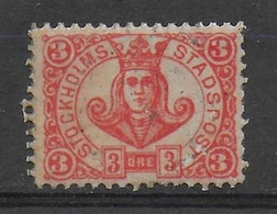 Sweden Stadtpost Stockolm Local Error!!! Gummed On Frontside - Local Post Stamps