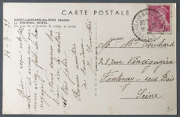 France N°416 Sur CP - TAD (type B4) ST LEONARD DES BOIS, Sarthe 14.7.1939 - (C1296) - 1921-1960: Modern Period