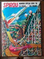 SPIROU  N° 1055  Avec Son RARISSIME Cellulo Supplément Panorama Expo 58 Du 03/07/1958 Comme NEUF - Spirou Et Fantasio