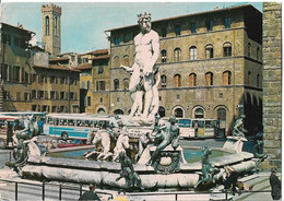 ITALIE - FIRENZE - La Fontaine De Neptune - Voiture - Autocar - Autobus - Firenze (Florence)