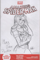 Panini Comics-Italy-Amazing Spiderman N.1 Variant Blank-white Cover-sketeched By The Artist (on Etna Comics 2018) Mary J - Tavole Originali