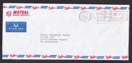 New Zealand: Airmail Cover To Netherlands, 1986, Meter Cancel, Sent By Mutual Travel Service, Timaru (minor Crease) - Covers & Documents