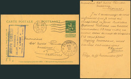 EP Au Type 5ctm Vert Pellens Obl Mécanique "Liège / Luik" (1913) > Malteur à Lessines / Brasseur Joseph Lambert (Liège) - Postales [1909-34]