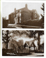 2 Real Photo Postcards, Hatton, Church, Vicarage, Lych Gate, Landscape, Footpath, Building. - Warwick