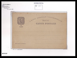 PORTUGAL COLONIES, CHINA , MACAO. POSTAL CARD, MACAU.  2avos. MINT. UNUSED SÉ DE LISBOA ISSUED  1 JAN 1899 RARE - Briefe U. Dokumente