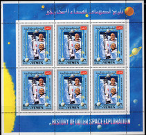 Gemini 1966 Jemen 876 Kleinbogen ** 6€ Crew On Moon History Space Exploration Bloc Sheetlet S/s Bloc Hoja Sheet Bf Yemen - United States