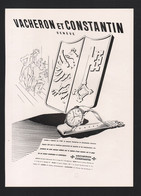 Pub Papier 1943 Montre VACHERON CONSTANTIN  Chronometre Horlogerie Montres GENEVE Dos Parfums D'orsay Parfum Chevalier - Werbung