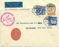 15272 - DUTCH INDIES -  POSTAL HISTORY -   OLYMPIC GAMES Airmail COVER 1936 - Sommer 1936: Berlin