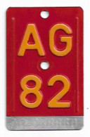 Velonummer Aargau AG 82 - Plaques D'immatriculation