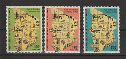 Tchad 1986 Carte Du Tchad 504-6 3 Val ** MNH - Chad (1960-...)