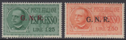 Italy - 1944 R.S.I. - Espressi N.19-20 Tiratura Di Verona - Cat. 750 Euro - Firmati Raybaudi  Gomma Integra - MNH** - Correo Urgente