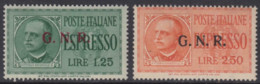 Italy - 1944 R.S.I. - Espressi N.19-20 Tiratura Di Verona - Cat. 750 Euro - Firmati Raybaudi  Gomma Integra - MNH** - Express Mail