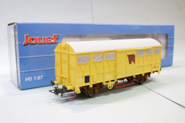 Jouef - WAGON COUVERT Gs Bétail Jaune SNCF Ep. IV - V Réf. HJ6189 Neuf HO 1/87 - Güterwaggons