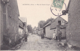 BAC19- AUNEUIL  DANS L'OISE  RUE DE SAINT LEGER  CPA  CIRCULEE - Auneuil