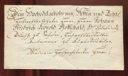 Schnoerkelbrief / Ca. 1797 / Fuersten-Briefhuelle ,mit Mehrzeiliger Ergebnheitsadresse (4598) - [1] Prephilately