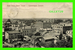 GANANOQUE, ONTARIO - VIEW FROM CLOCK TOWER -  TRAVEL IN 1909 - PUB. BY R. H. McCLUNG - - Gananoque