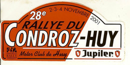 Autocollant De Rallye Du 28e Condroz - HUY En 2001 - Adesivi