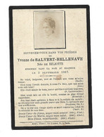 Image Pieuse Noblesse Décès 1887 Yvonne De Salvert Bellenaves Née De Biliotti - Images Religieuses