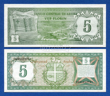 Aruba 5 Florin 1986 - Banco Central Di Aruba - Dutch Administration - Pick # 1 - Unc - Aruba (1986-...)