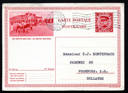 DONKEYS Le Zoute Belgium Pictorial Postal Card #14-11 Brussels -Netherlands 1931 - Asini