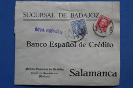 AC9 ESPANA BELLE LETTRE 1936 MADRID POUR SALAMANCA + VIVA ESPANA + PARO OBRERO+ AFFRANCHISSEMENT INTERESSANT - Cartas & Documentos