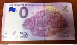 2018 BILLET 0 EURO SOUVENIR DPT 34 BÉZIERS LES 9 ÉCLUSES DE FONSERANES EURO SCHEIN BANKNOTE PAPER MONEY BANK - Privatentwürfe