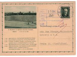 Czechoslovakia Illustrated Postal Stationery Card III Delnicka Olympiada Praha 1934 - Ansichtskarten
