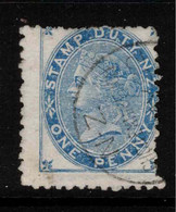 NZ 1882 1d Blue Stamp Duty Pmk = CHCH Exhibition SG F2 U ZZ#27 - Fiscal-postal