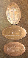 52 COLOMBEY LES DEUX ÉGLISES CHARLES DE GAULLE 3 PIÈCES ÉCRASÉES ELONGATED COINS TOURISTIQUE MEDALS TOKENS PIÈCE MONNAIE - Souvenir-Medaille (elongated Coins)