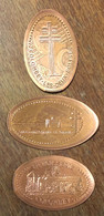 52 COLOMBEY LES DEUX ÉGLISES CHARLES DE GAULLE 3 PIÈCES ÉCRASÉES ELONGATED COINS TOURISTIQUE MEDALS TOKENS PIÈCE MONNAIE - Monete Allungate (penny Souvenirs)