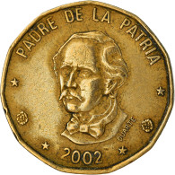 Monnaie, Dominican Republic, Peso, 2002, TB+, Laiton, KM:80.2 - Dominicaanse Republiek