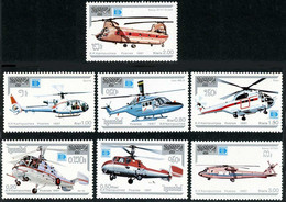 Cambodge Cambodia Kampuchea 1987 Kamov Ka-15, Ka-18, UH61 Uttas, Gazelle, Puma (Yvert 758, St Gibbons 846) - Hélicoptères