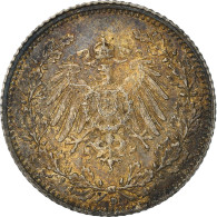 Monnaie, GERMANY - EMPIRE, 1/2 Mark, 1906, Munich, TTB+, Argent, KM:17 - 1/2 Mark