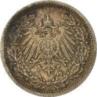 Monnaie, GERMANY - EMPIRE, 1/2 Mark, 1905, Berlin, TTB, Argent, KM:17 - 1/2 Mark