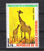 Guinea Equatoriale  -  1976. Giraffa Con Piccolo. Giraffe With Baby. MNH - Giraffes