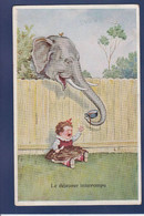 CPA éléphant Illustrateur Circulé Humour - Elefanten