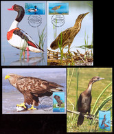 Moldova 2021 Lower Prut ”Biosphere Reserve” Birds 4 Maxicards - Moldavië