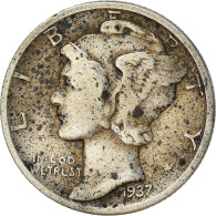 Monnaie, États-Unis, Mercury Dime, Dime, 1937, U.S. Mint, Philadelphie, B+ - 1916-1945: Mercury (Mercure)