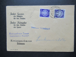 DDR Dienst 2.11.1954 Nr.2 Und 7 MiF Propaganda Umschlag Jeder Sparer Ein Kämpfer Für Den Frieden Kreissparkasse Zossen - Official