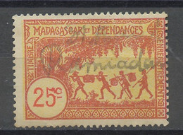 Madagascar - Madagaskar Timbre Fiscal 1900-45 Y&T N°TF(4) - Michel N°SM(?) (o) - 25c Enregistrement - Rouge - Otros & Sin Clasificación