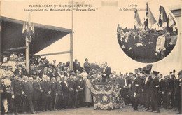 08-FLOING- SEDAN- 1er SEP 187061910- INAUGURATION DU MONUMENT DES BRAVES GENS,ARRIVEE DU GEL BAILLOUD - Sedan