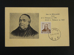 Carte Maximum Card Jean De Bolland Jésuite Belgique 1943 - 1934-1951