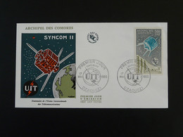 FDC Espace Space Satellite Syncom II UIT ITU Comores 1965 - Lettres & Documents