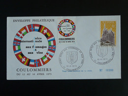 Lettre Avec Vignette Foire Aux Fromage Et Vin Coulommiers 77 Seine Et Marne Europa 1973 - Cartas & Documentos